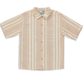 Collar resort stripe button through shirt stone-STONE-9-10 YRS