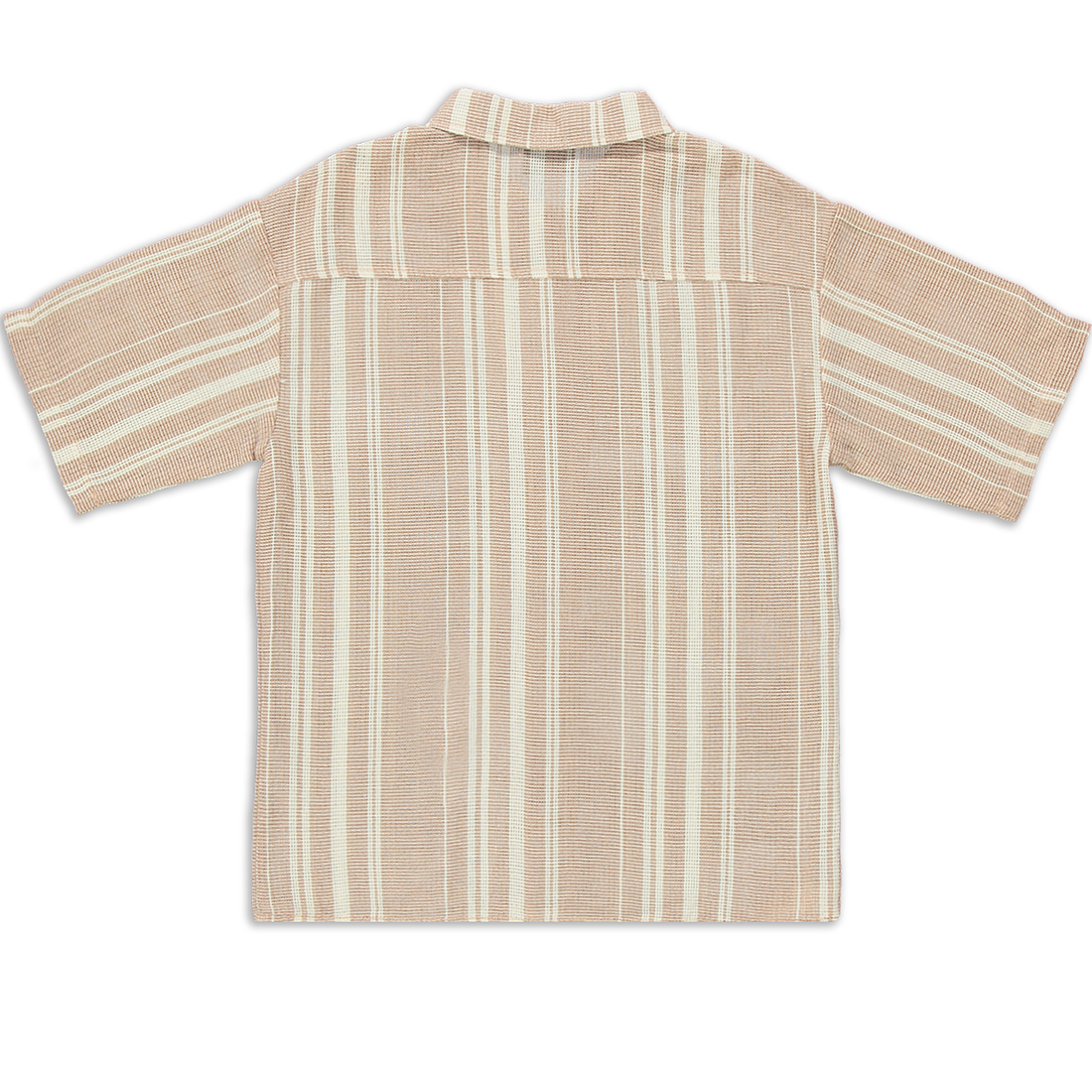 Collar resort stripe button through shirt stone-STONE-9-10 YRS