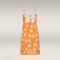 ORANGE AND WHITE FLORAL TIE BACK STRAPPY DRESS-TANGERINE-36 (3)