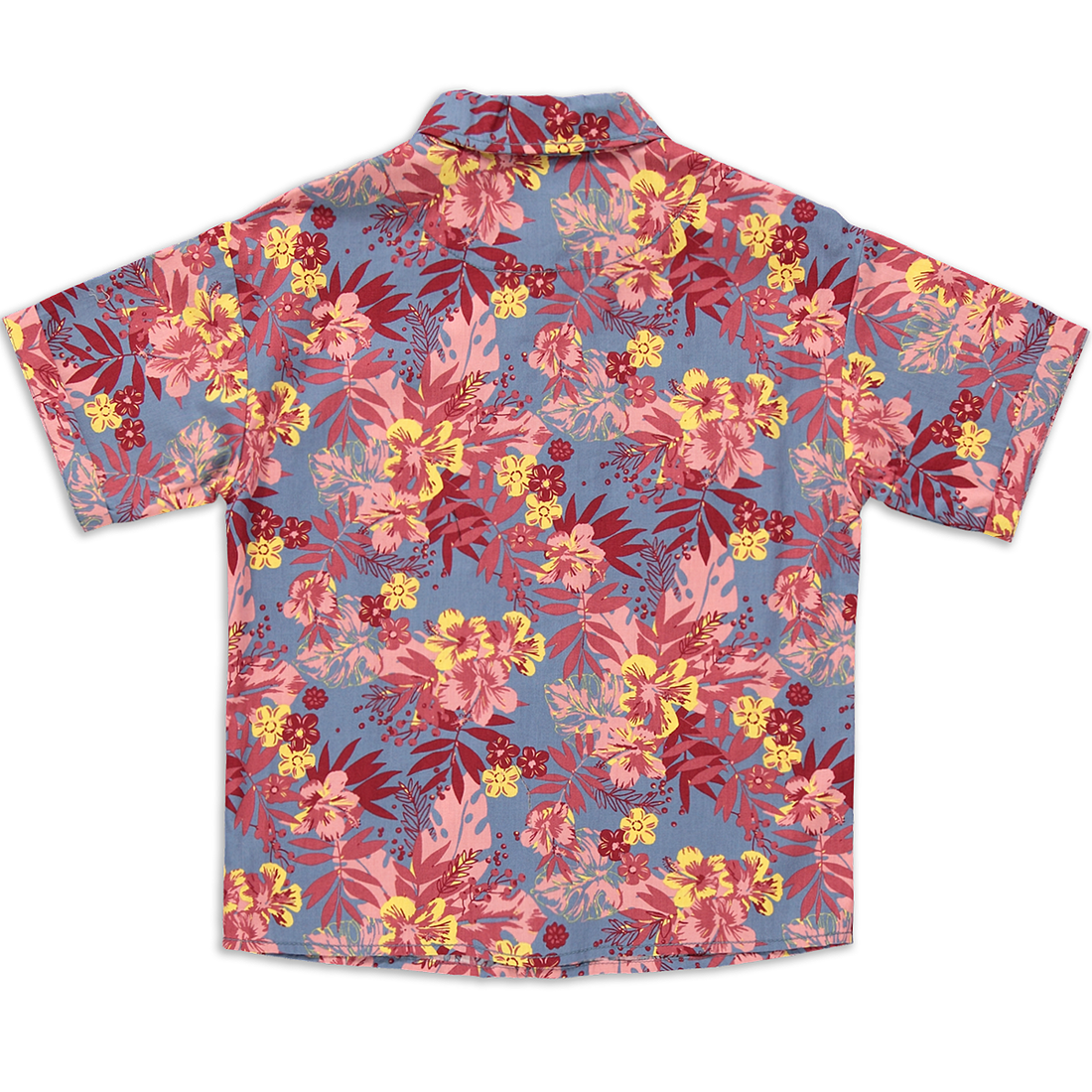 Collar resort floral print shirt blue-ASSORTED-7-8 YRS