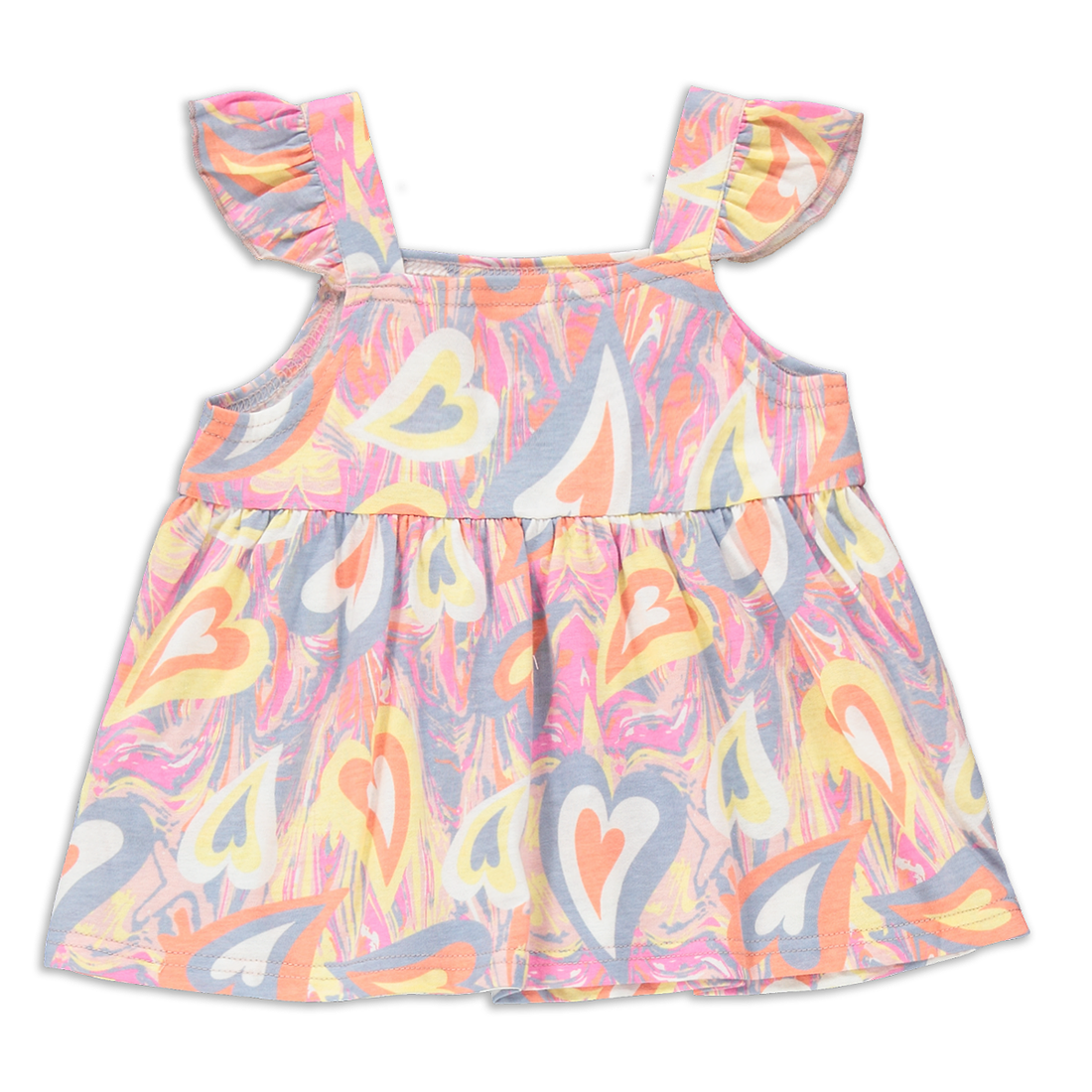 Frill vest heart wave pink-MID PINK-2-3 YRS