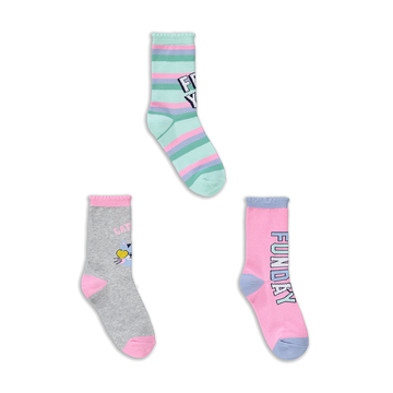 PG 3PK ANKLET WEEKEND SOCKS-AQUA-9-12