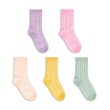 PG 5pk plain anklet socks-DUSTY PINK-6-8 1/2