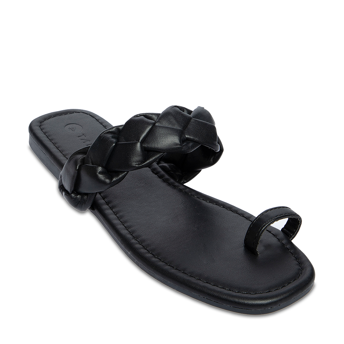 Plaited toe post sandal black-BLACK-5