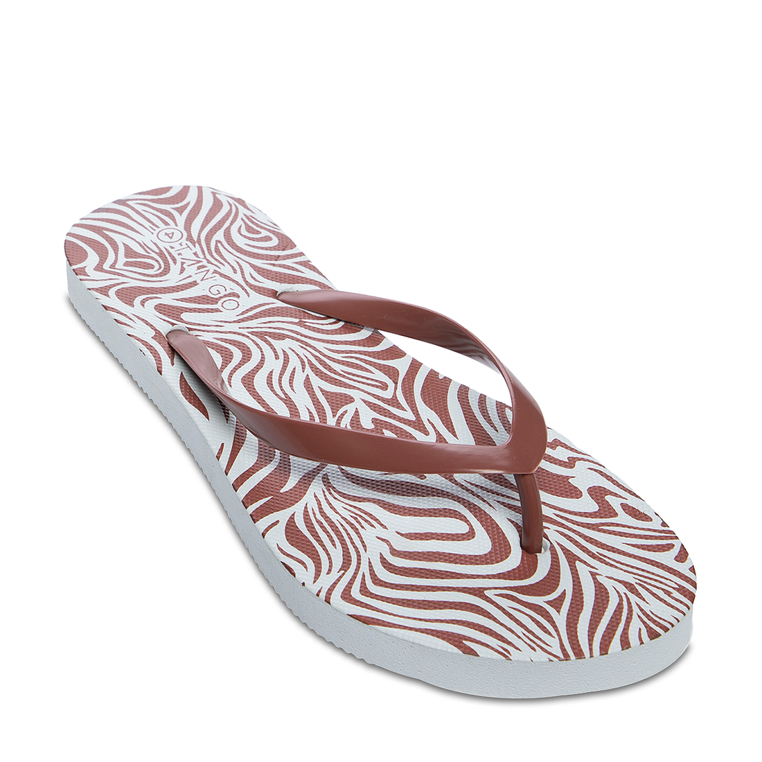 Retro print flip flop brown-BROWN-5