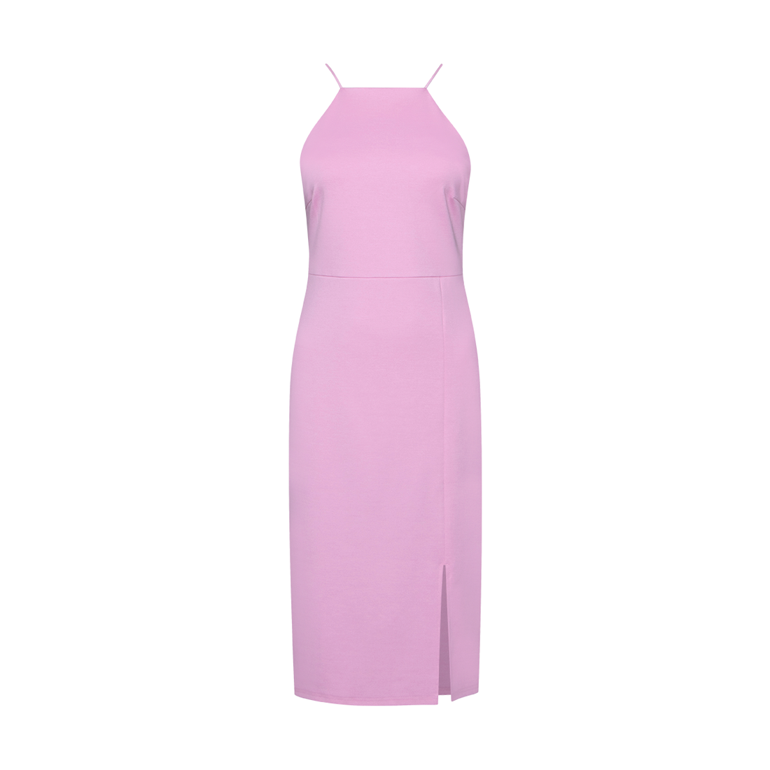 CERISE STRAPPY BODYCON WITH SIDE SLITS KNIT FASHIO-LIGHT PINK-M