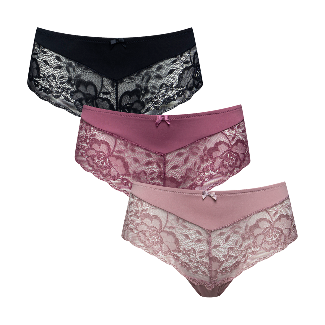 3 PACK BOYLEG LACE MAUVE NAVY BLUSH-MAUVE-M