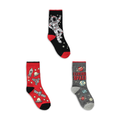 PB 3PK SOCKS PRINT SPACE S22-RED-9-12