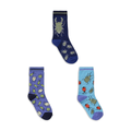 PB 3PK SOCKS PRINT BUGS S22-BRIGHT BLUE-6-8 1/2