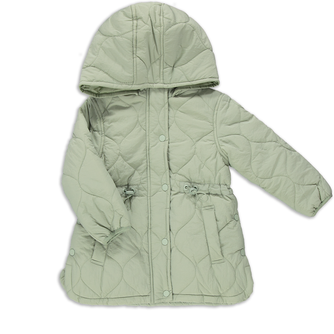 Hooded Quilted Puffer Parka Milky Fatigue-JADE-4-5 YRS