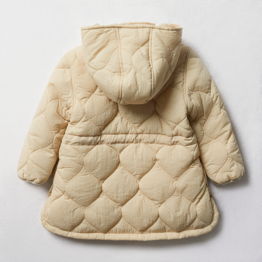 Hooded quilted puffer parka milky stone-STONE-4-5 YRS