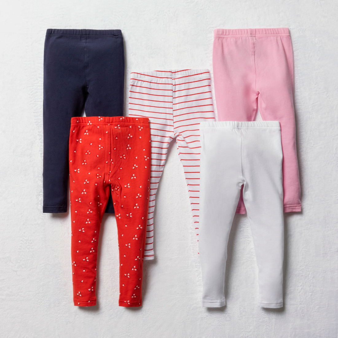 5 pack legging red navy and pink-MULTI-2-3 YRS