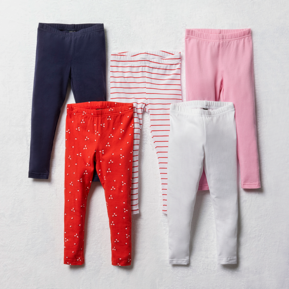 5 pack legging red navy and pink-MULTI-2-3 YRS