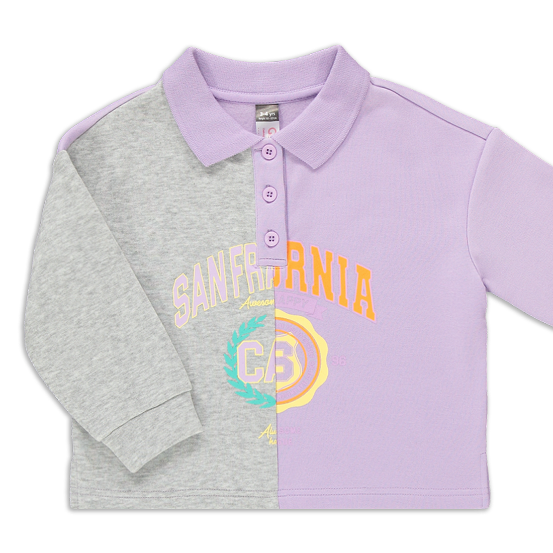 Johnny collar spliced print tracktop lilac-LILAC-2-3 YRS