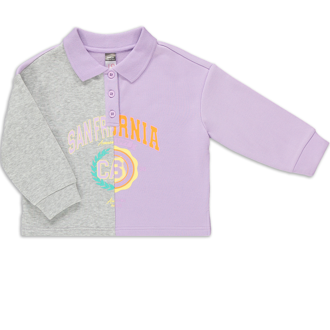 Johnny collar spliced print tracktop lilac-LILAC-2-3 YRS