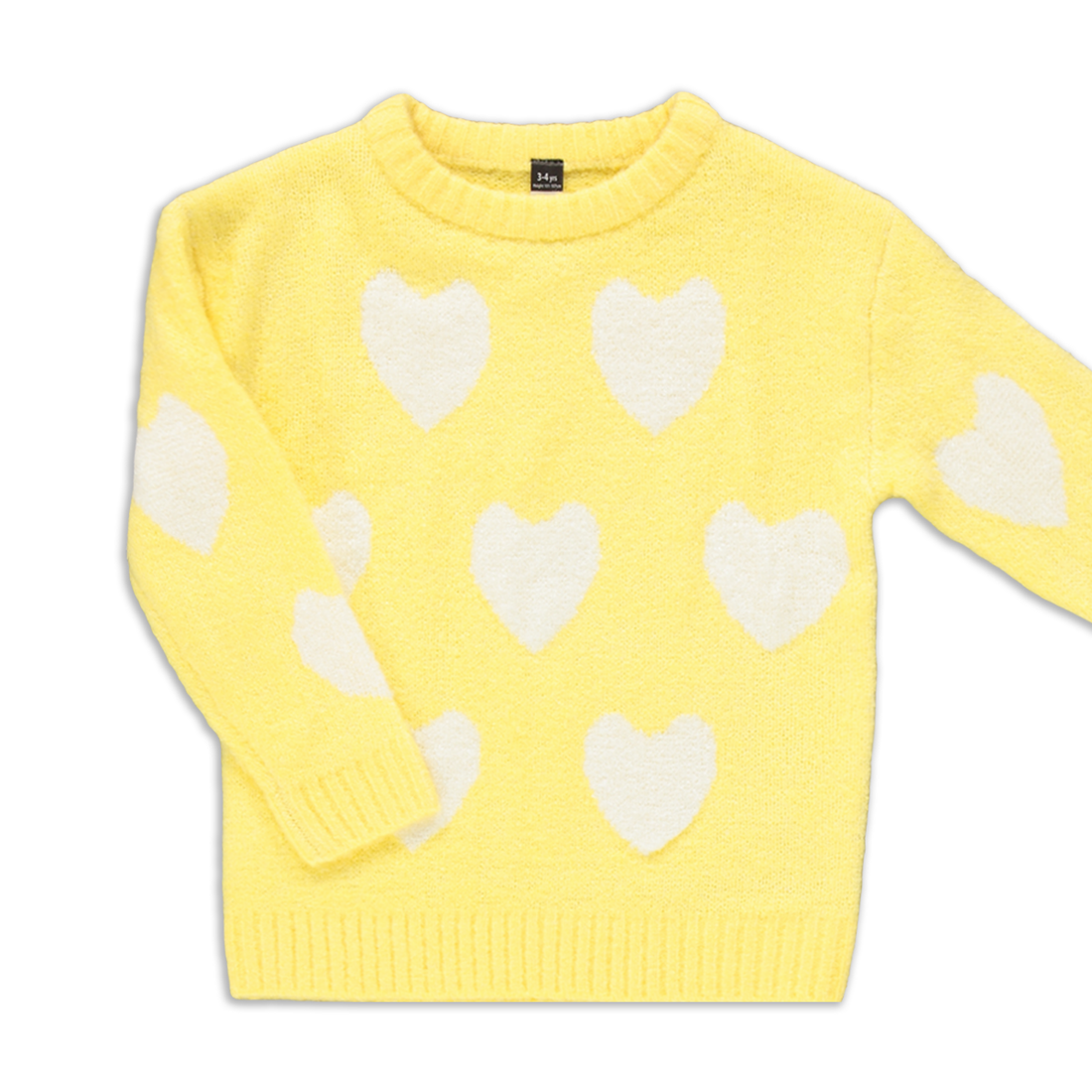 Heart Jumper Yellow and White-LEMON-2-3 YRS