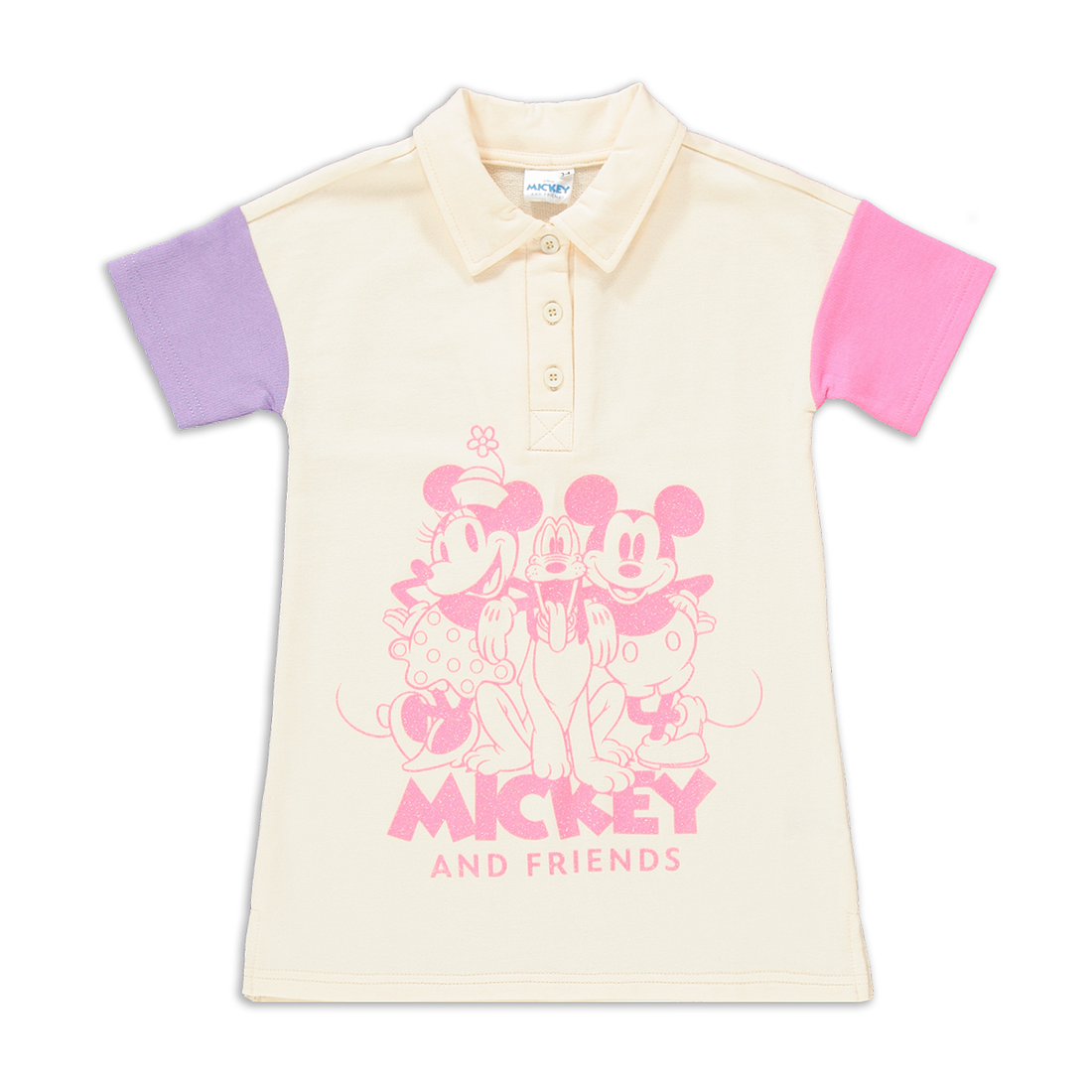 Mickey and friends colour block collar dress white-OFF-WHITE-2-3 YRS