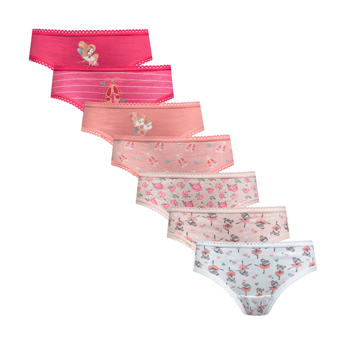 BALLERINA 7PK PRINTED BIKINI S22-MID PINK-2-3 YRS