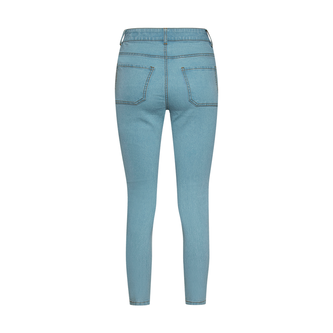 Styled skinny jeans ripped knee light wash-LIGHT BLUE-38