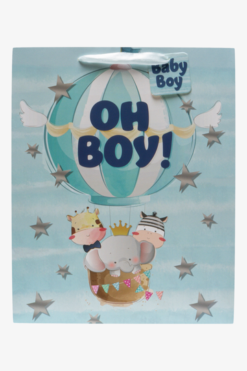 Oh boy gift bag large blue-LIGHT BLUE-ONE SIZE