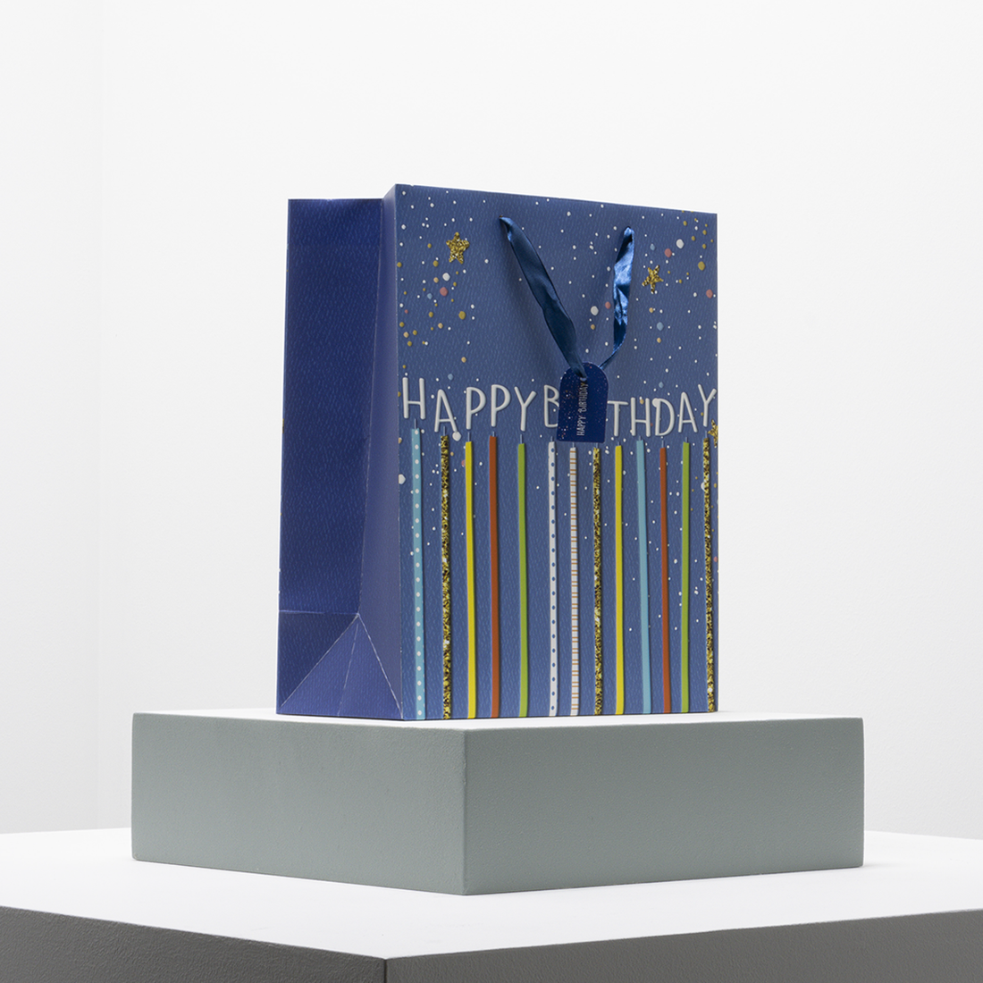 Happy birthday gift bag large blue-MID BLUE-ONE SIZE