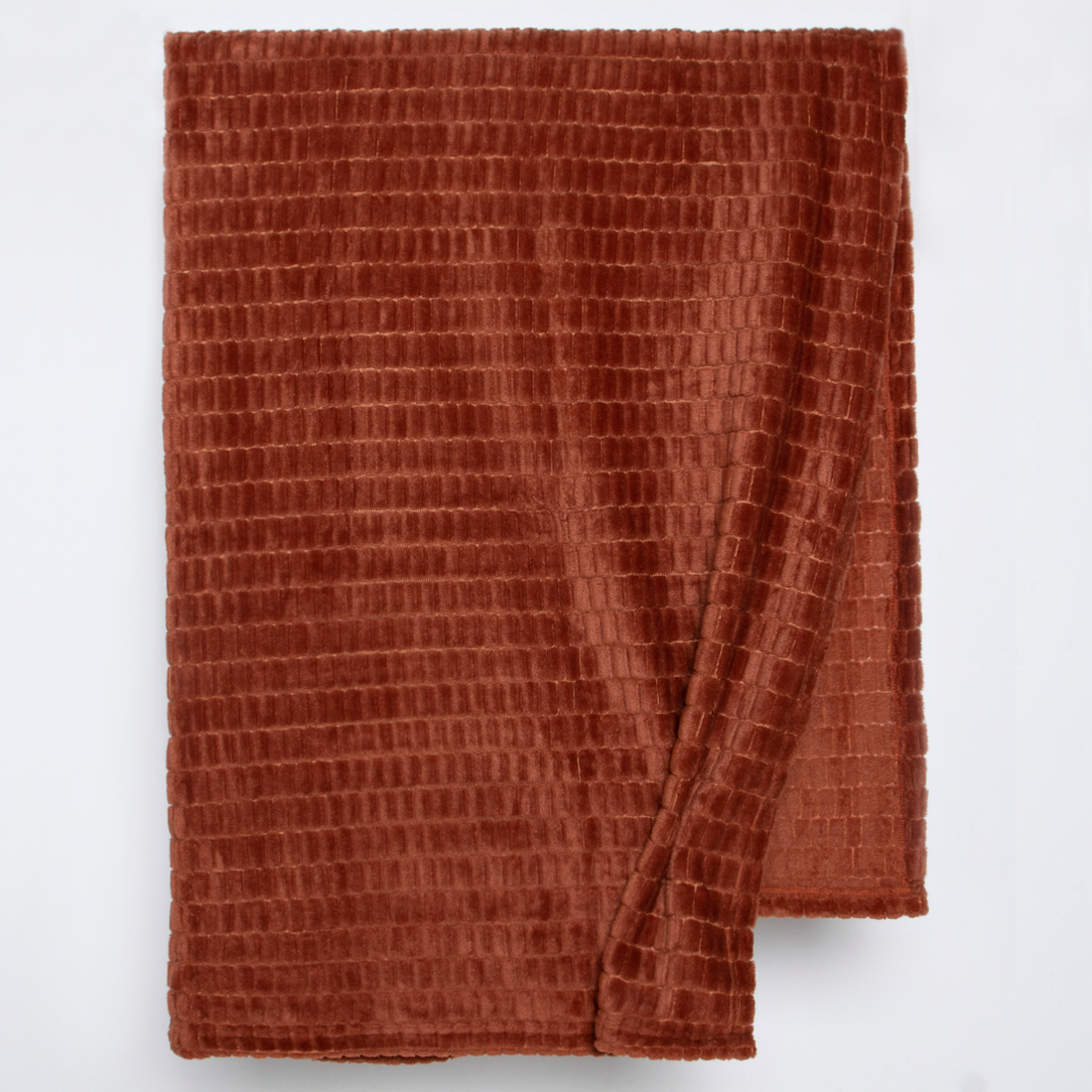 Square small textured throw burnt orange-BURNT ORANGE-SMALL