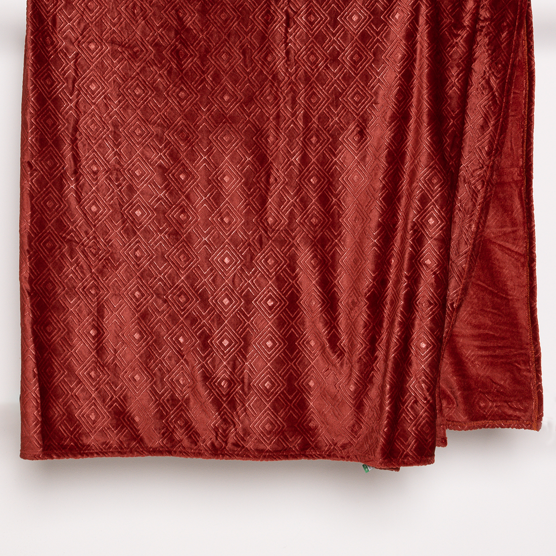 Geo large textured throw red ochre-RED-LARGE