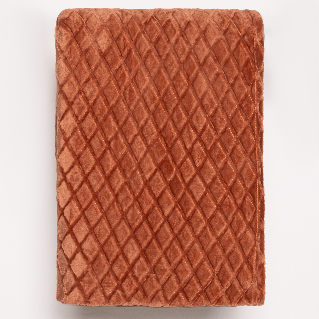 Diamond large textured throw burnt orange-BURNT ORANGE-LARGE