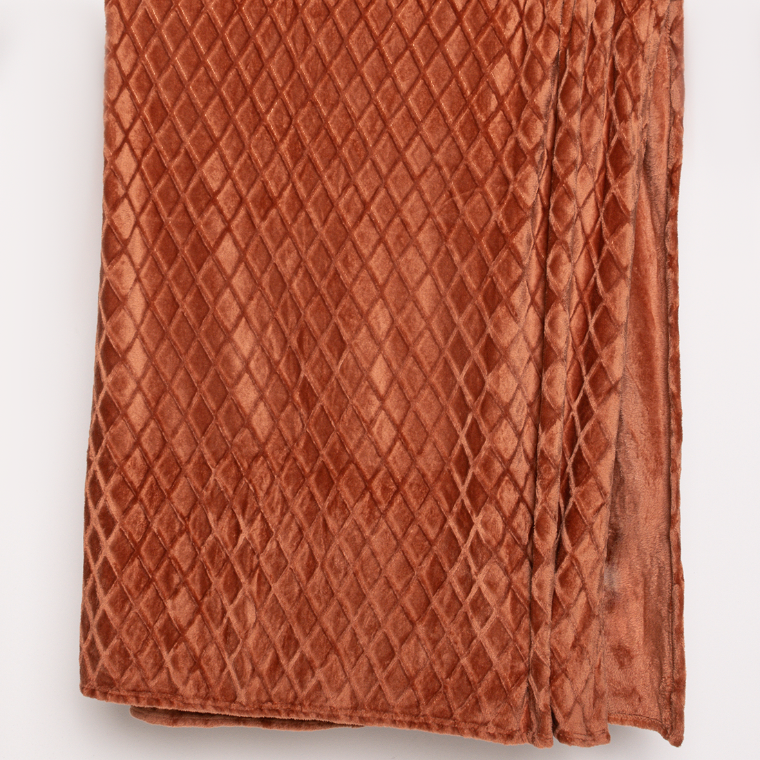 Diamond large textured throw burnt orange-BURNT ORANGE-LARGE