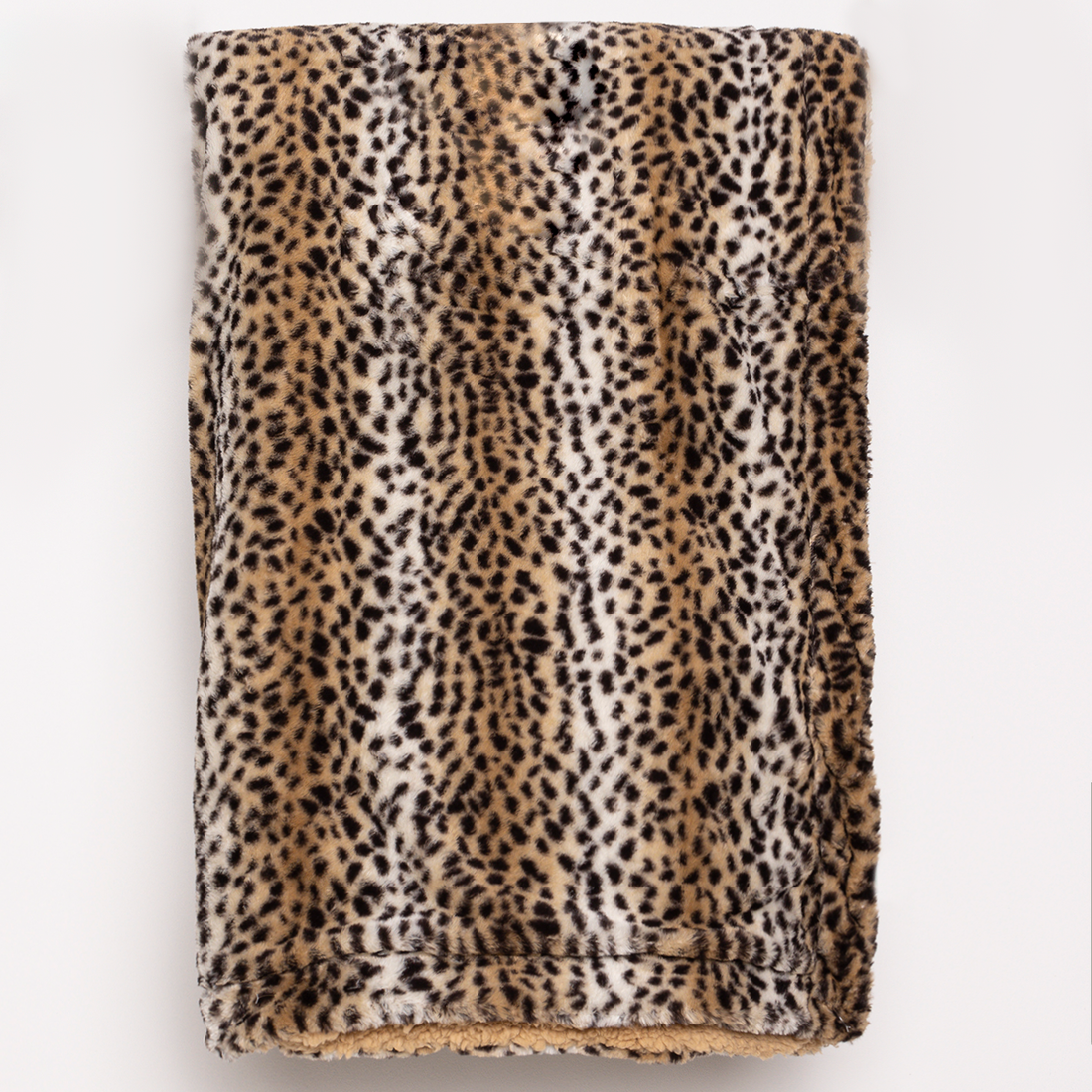 Animal fur sherpa throw beige-BEIGE-200X200 CM