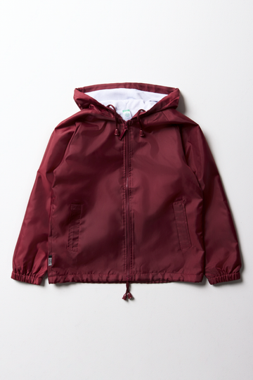 UNISEX RAIN JACKET MAROON PRIMARY-BURGUNDY-13-14 YRS