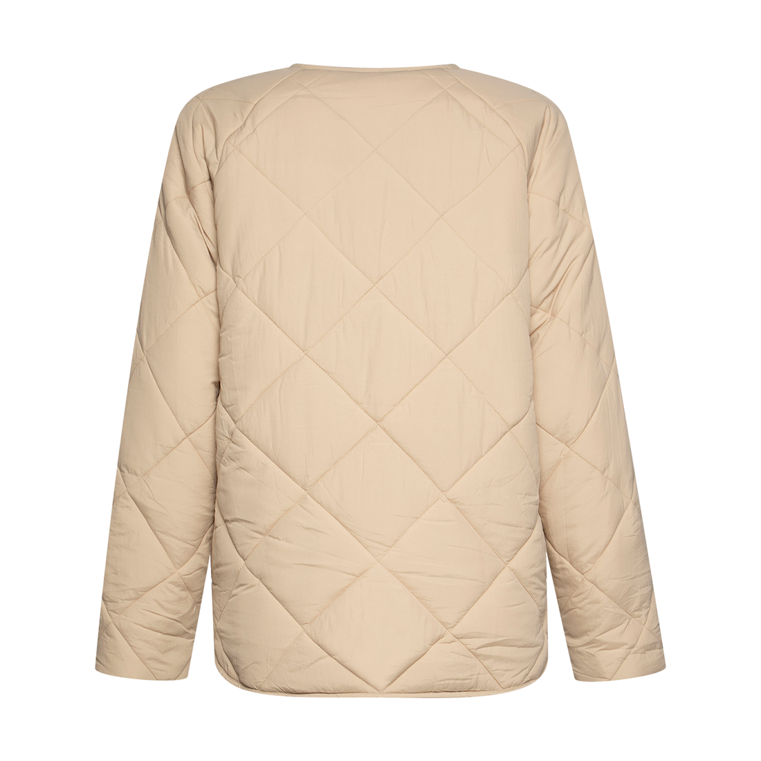 Light weight collarless quilted jacket lt stone-STONE-30