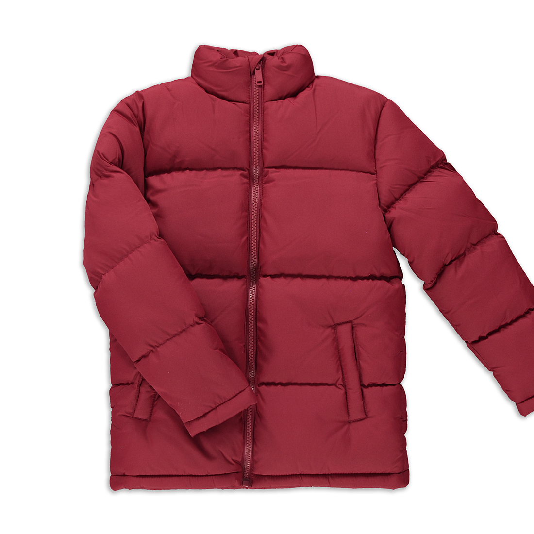 Puffer fashion jacket red-BURGUNDY-11-12 YRS