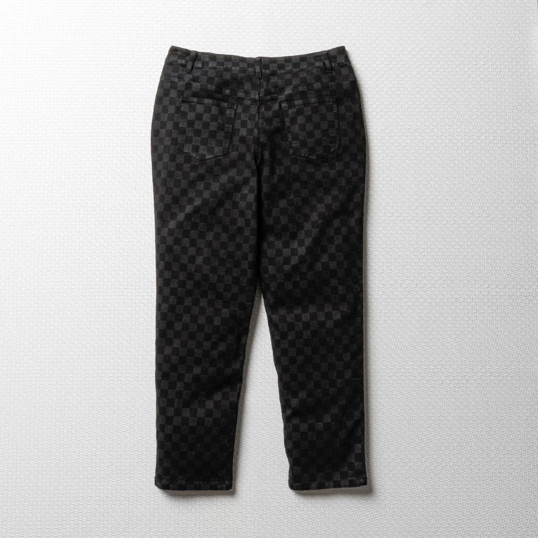 STRAIGHT PRINTED STYLED DENIM TROUSER BLACK-BLACK-7-8 YRS