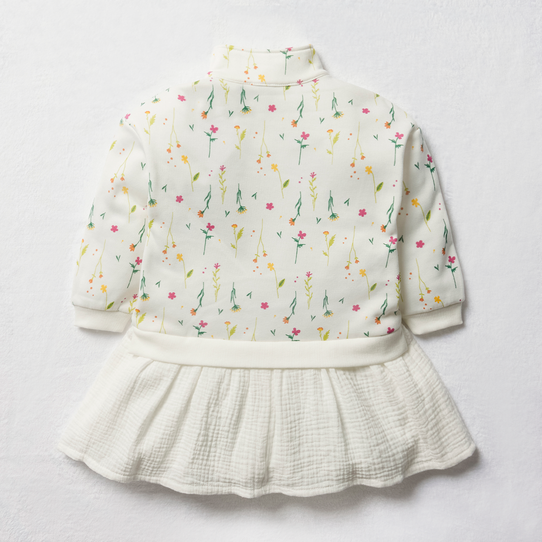 Combo Sweat Dress-MILK-2-3 YRS