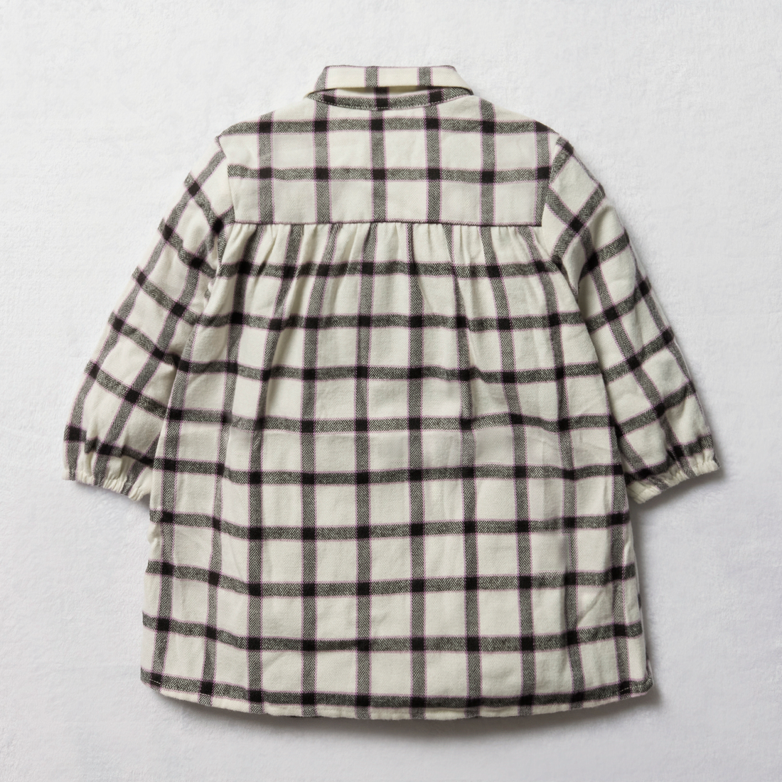 Check Shirt Dress Black and Milk-BLACK-2-3 YRS