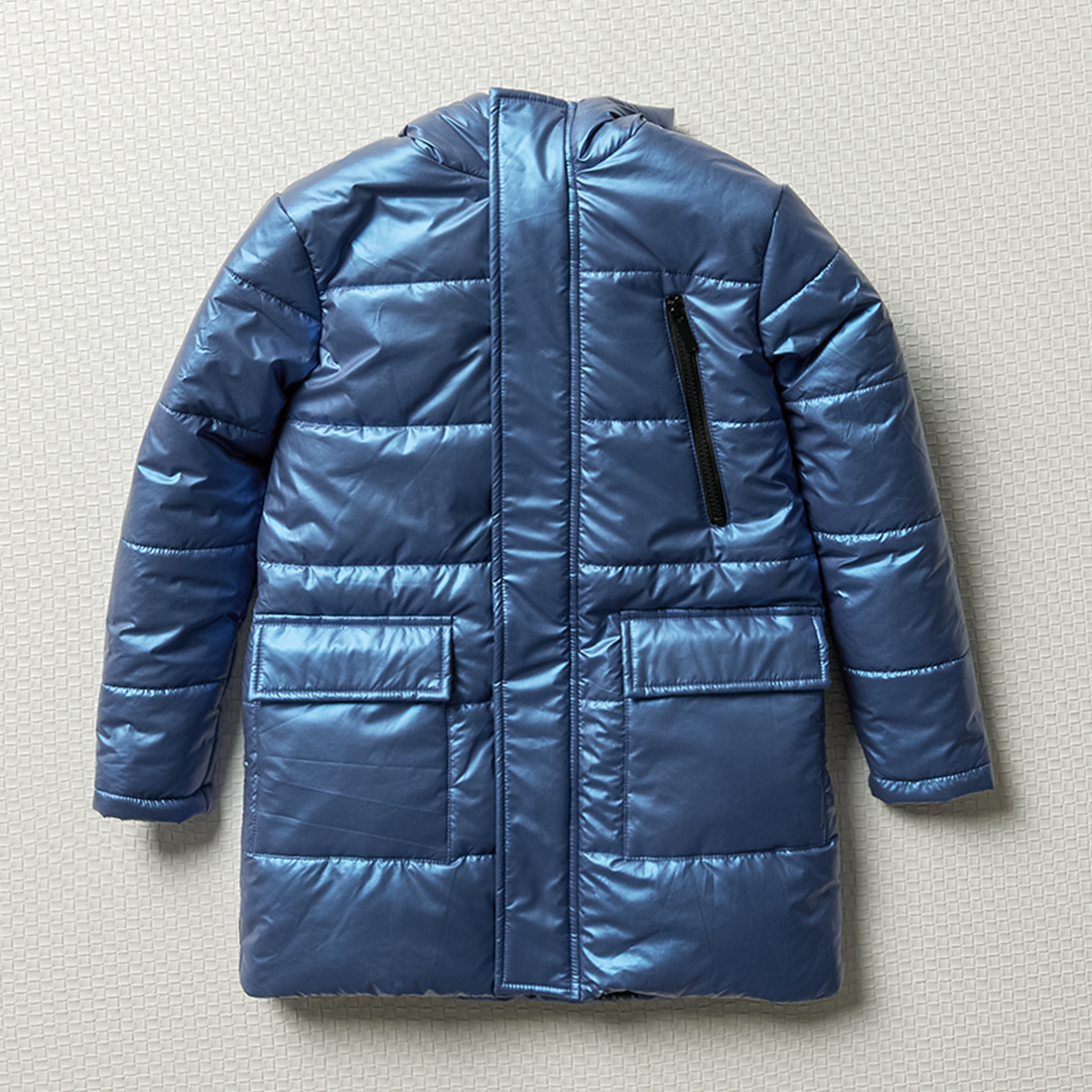 Styled quilted puffer jacket metallic-SILVER-11-12 YRS