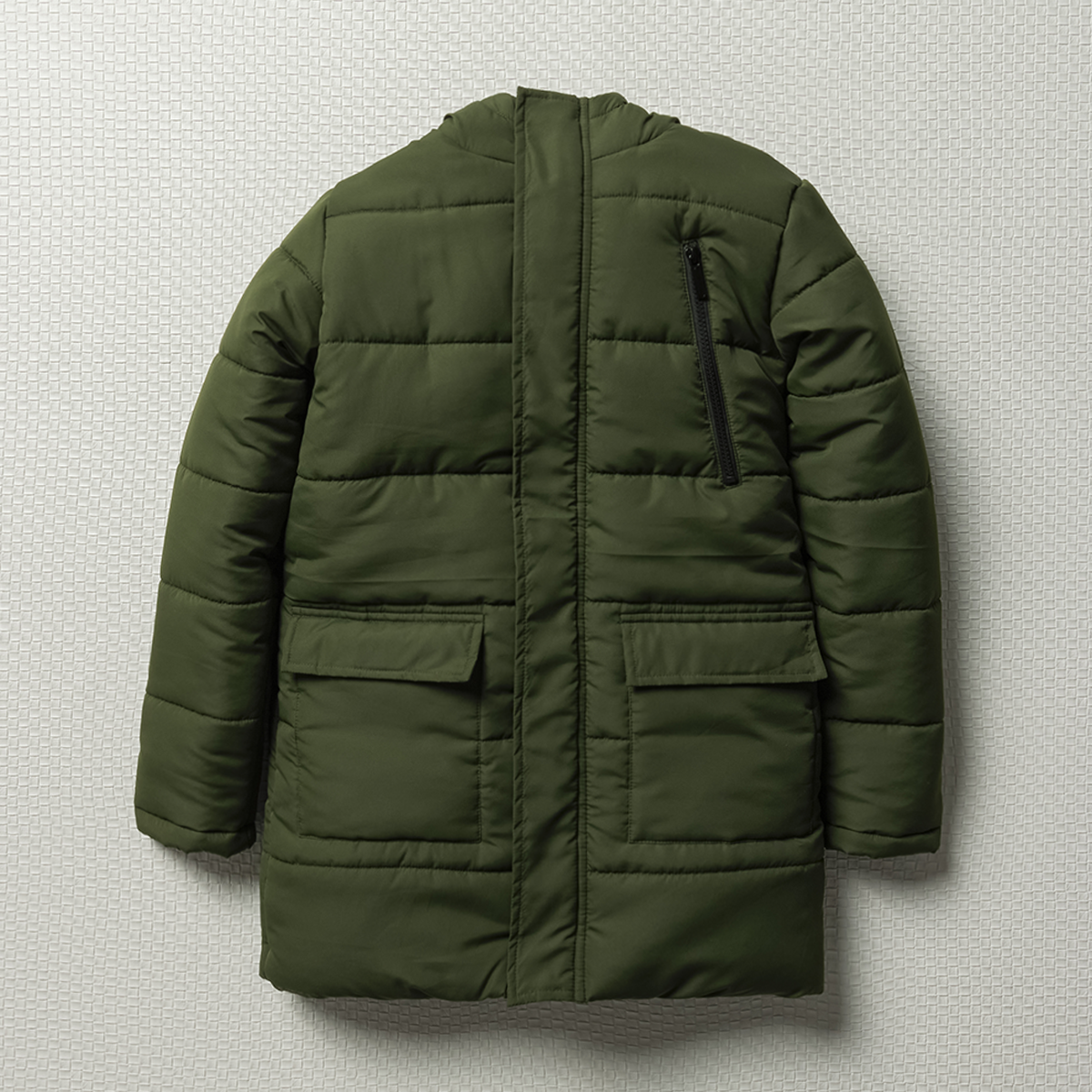 Styled quilted puffer jacket army green-FATIGUE-11-12 YRS