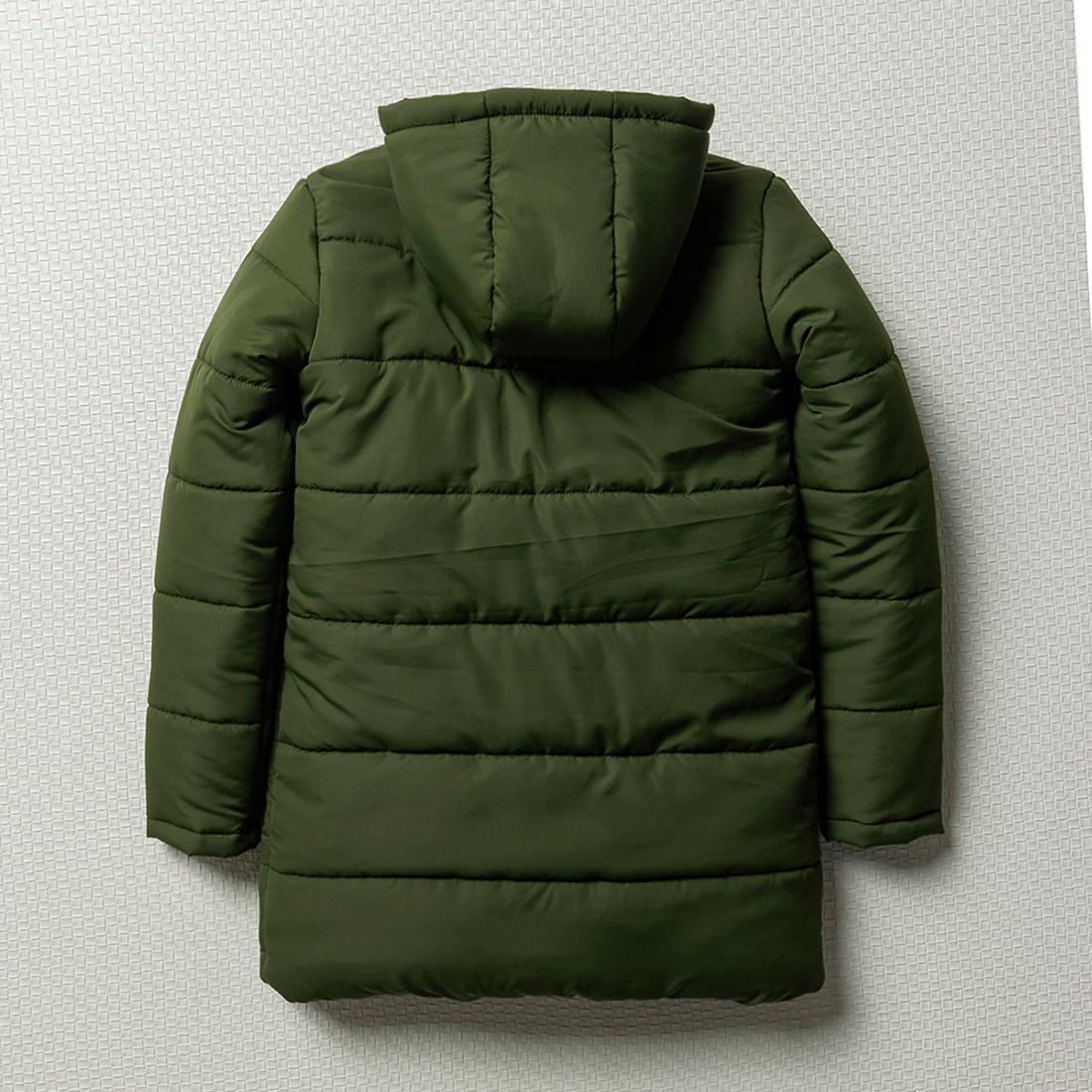 Styled quilted puffer jacket army green-FATIGUE-11-12 YRS