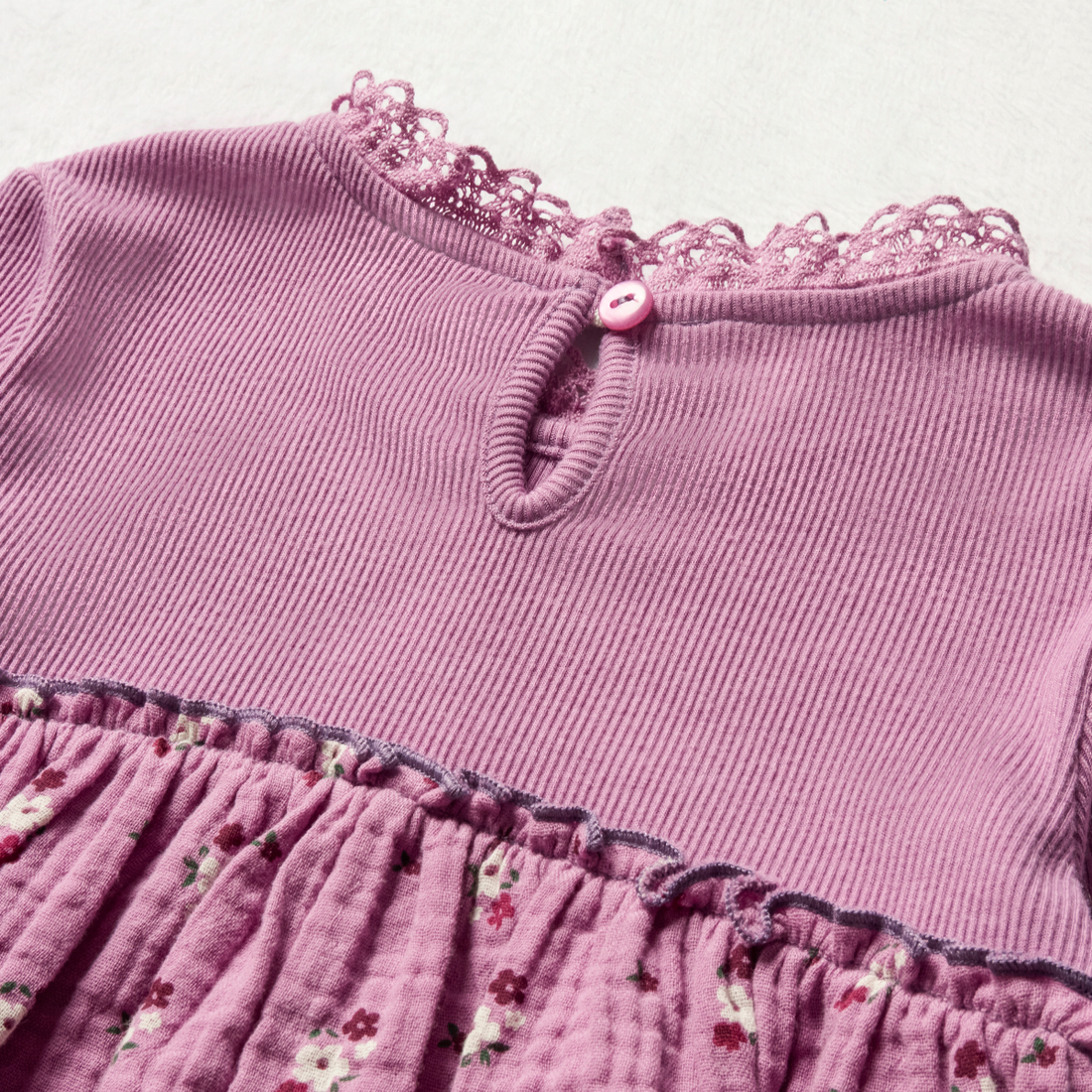 Fabric combo top mauve-MAUVE-2-3 YRS