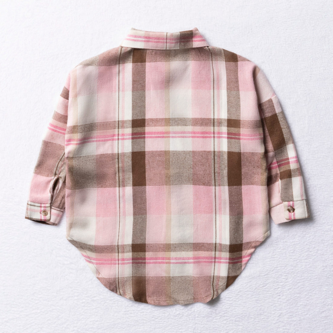 Oversized fannel Shirt mocha-MOCHA-2-3 YRS