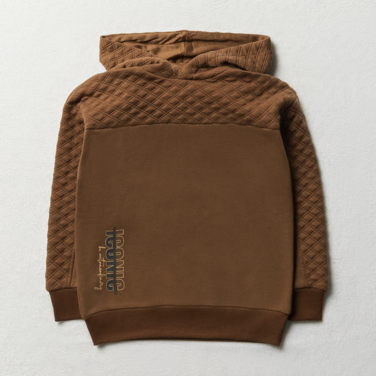 MI Bubble knit fashion tracktop brown-BROWN-11-12 YRS