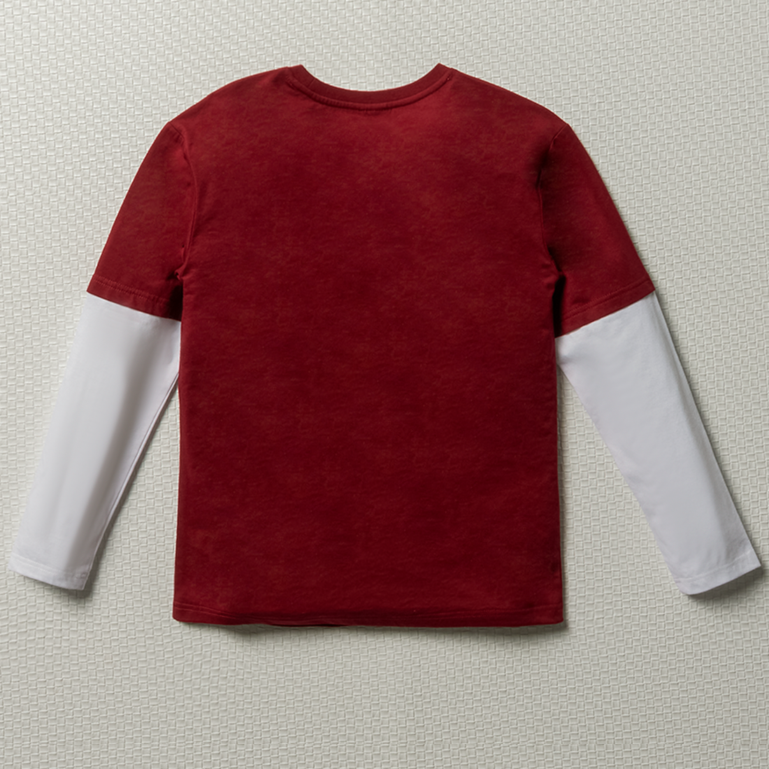 LONG SLEEVE TWOFER T-SHIRT RUST-ASSORTED-9-10 YRS