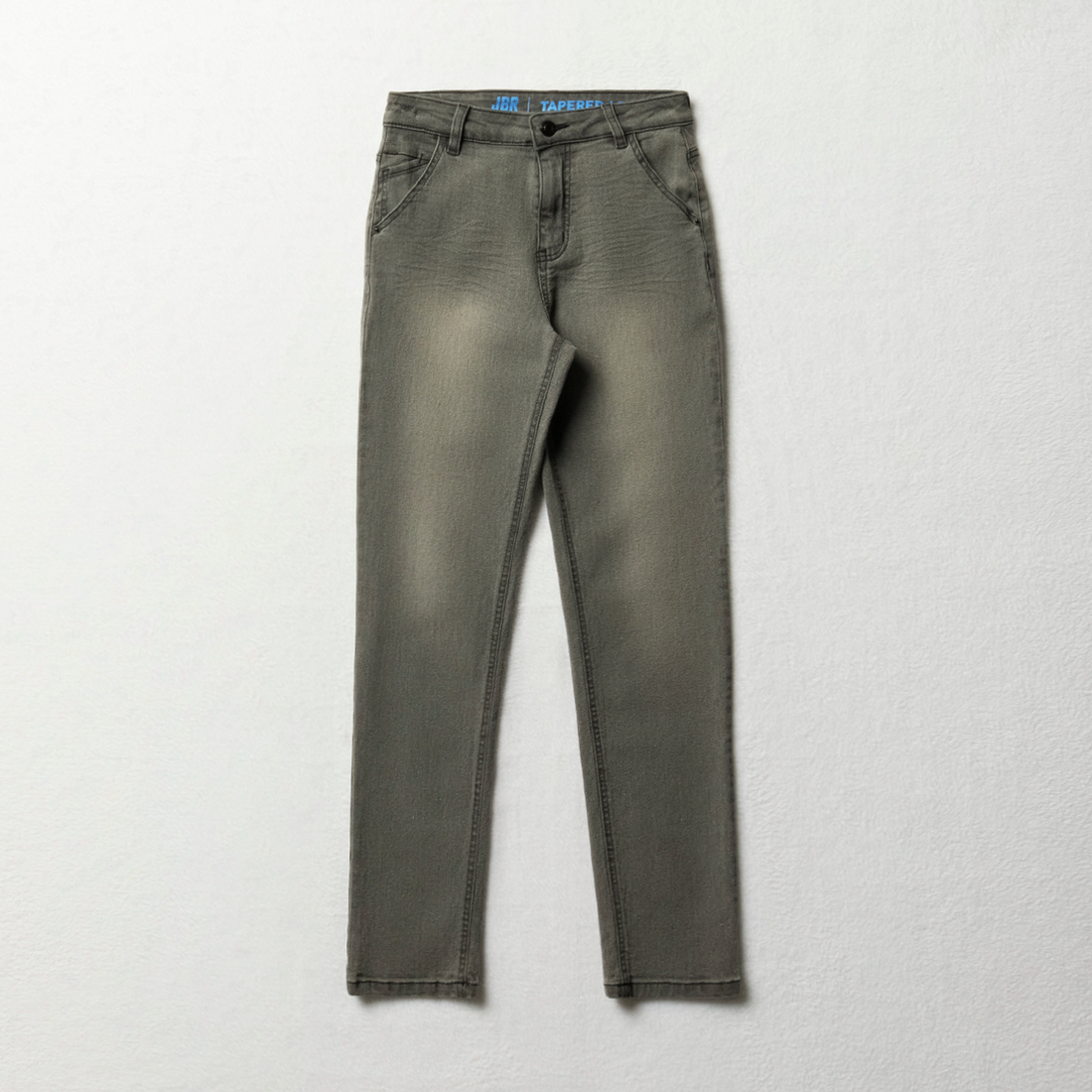 Tapered basic denim trouser grey-GREY-11-12 YRS