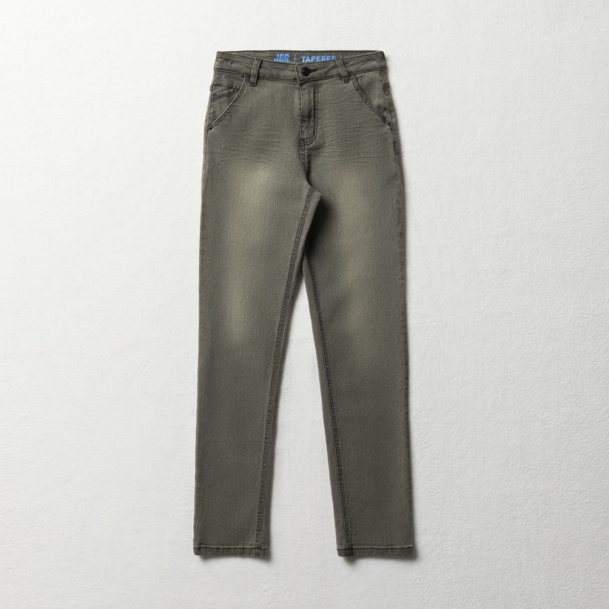 Tapered basic denim trouser grey-GREY-11-12 YRS