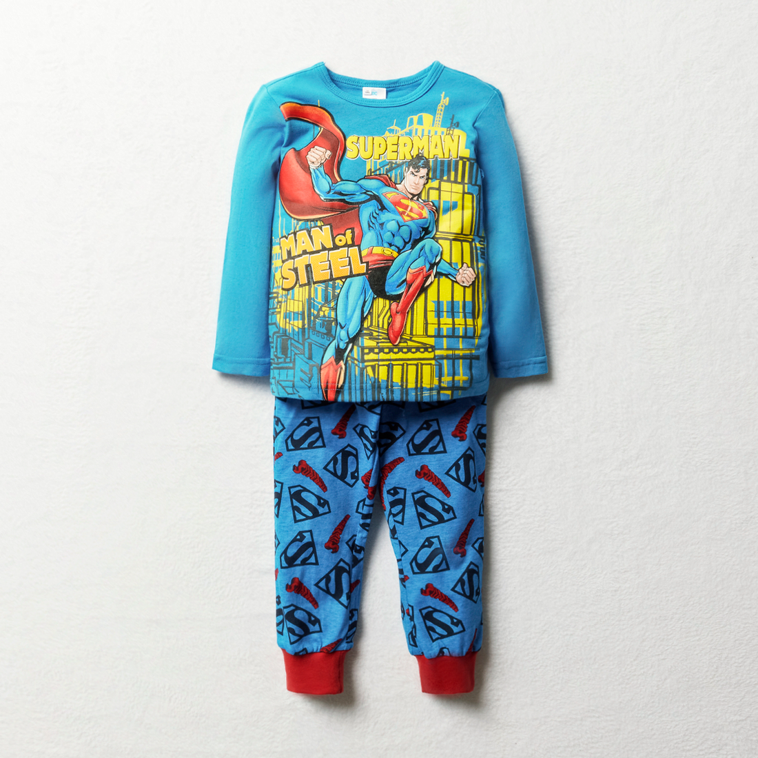 Superman long sleeve pj blue-BRIGHT BLUE-2-3 YRS