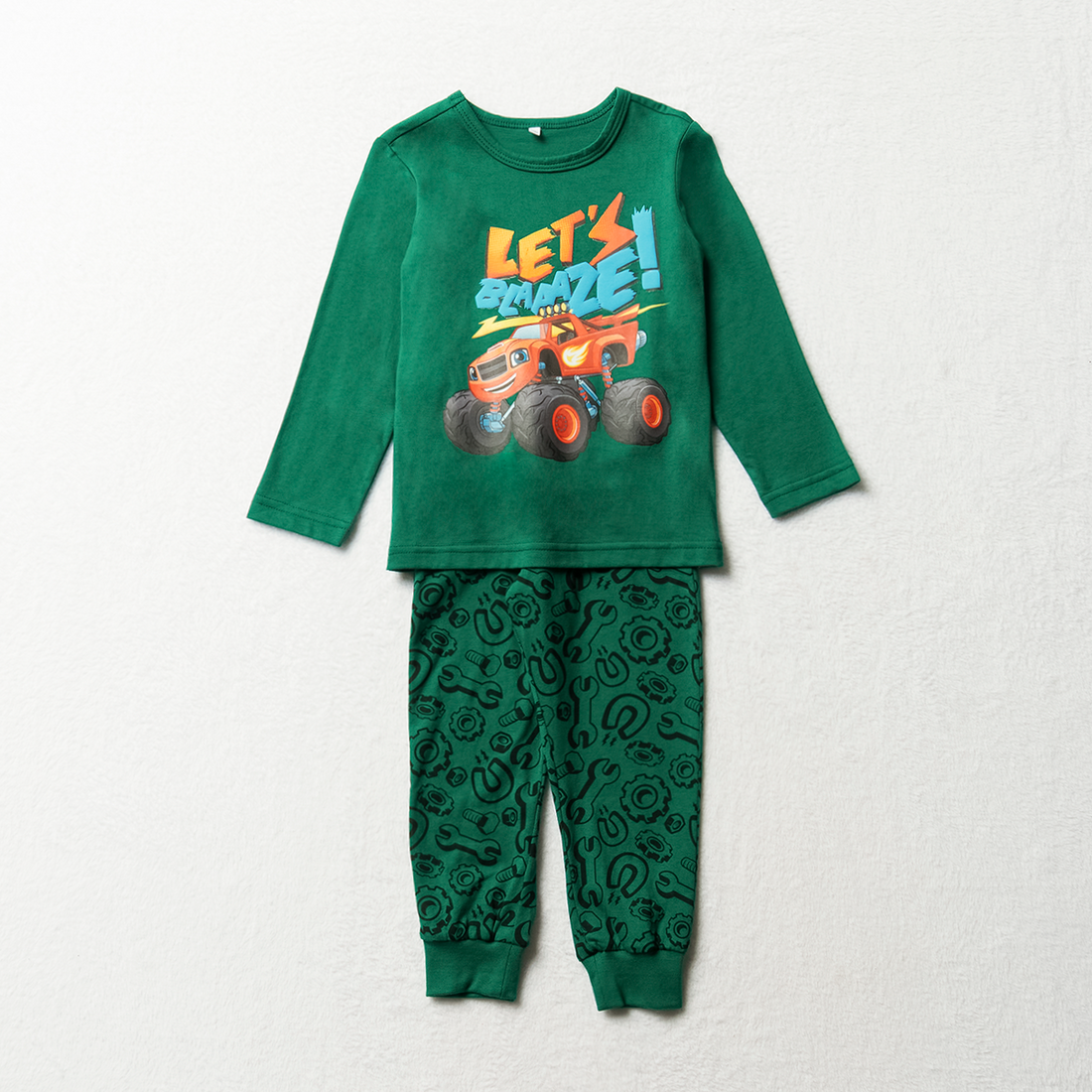 Blaze long sleeve pj green-FOREST-2-3 YRS