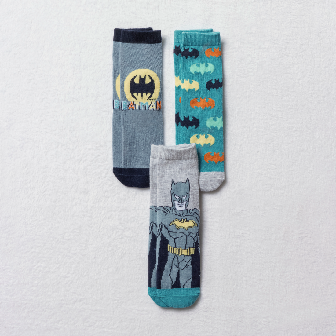 Batman 3 pack socks blue-MID BLUE-9-12