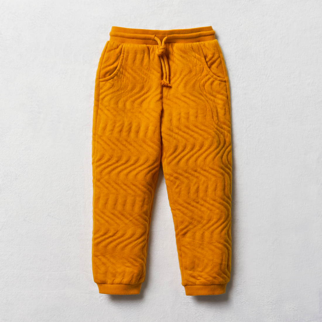 Quilted trackpants golden yellow-OCHRE-3-4 YRS