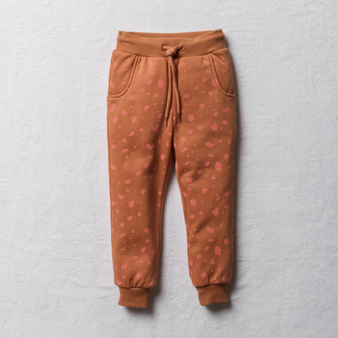 Trackpants with dalmatian print clay-MOCHA-3-4 YRS